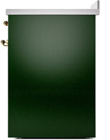 Nostalgie II 30 Inch Electric Freestanding Range in Emerald Green with Brass Trim