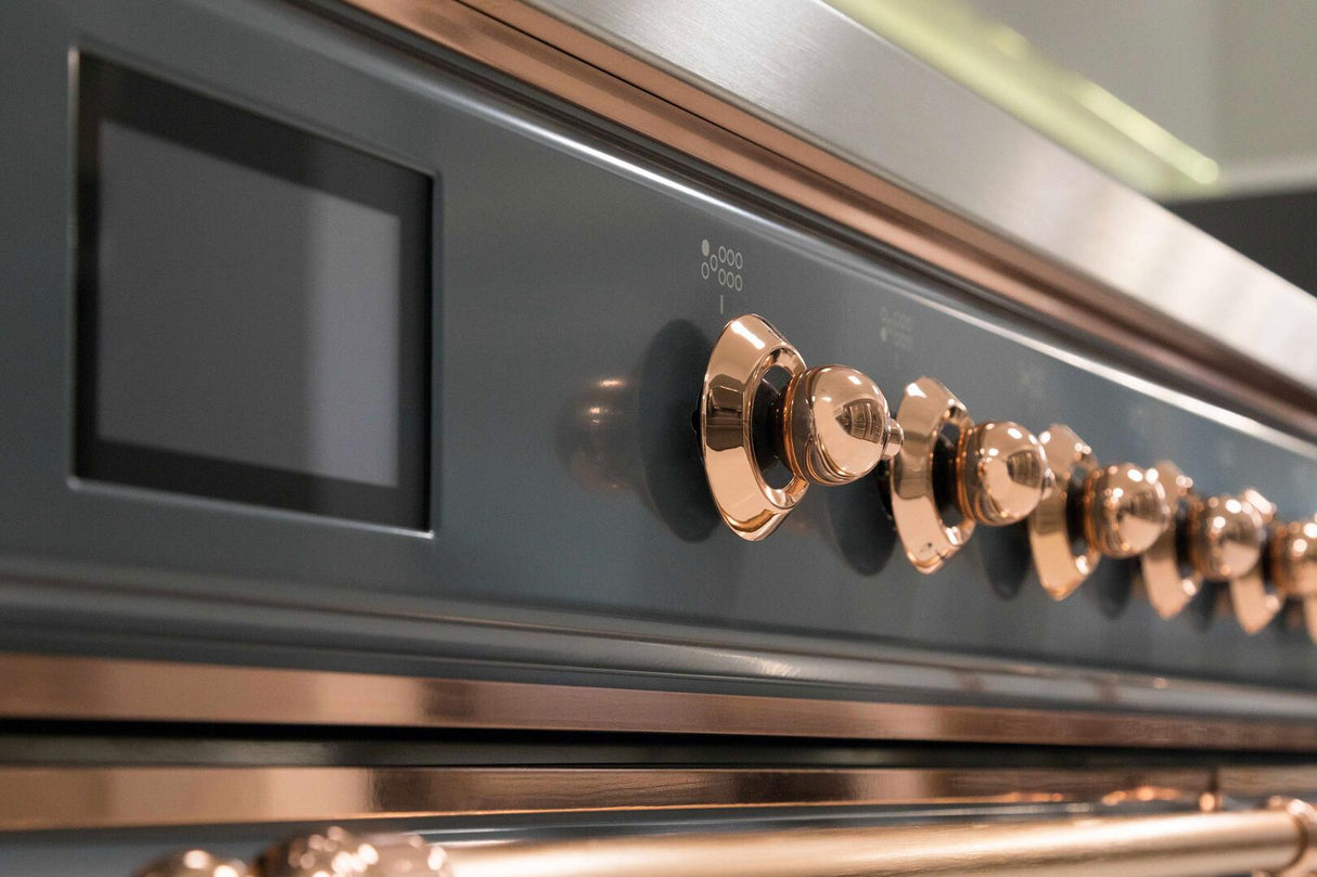 Majestic II 40 Inch Dual Fuel Liquid Propane Freestanding Range in Blue Grey with Copper Trim