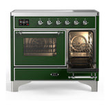 ILVE UMDIB40NR3EGC Majestic III 40 inch Induction Range with 6 Elements, 3.82 cu. ft. Total Oven Capacity (Triple Glass Door, Emerald Green, Chrome)