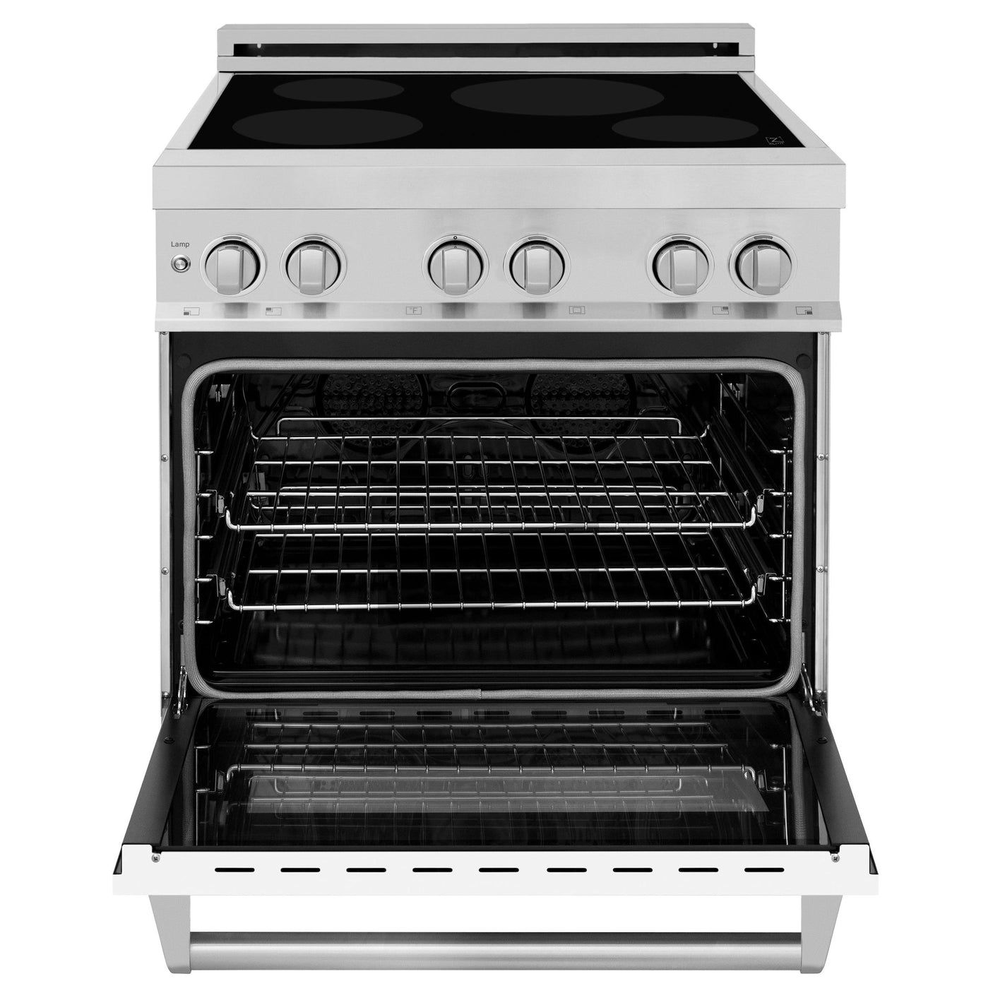 ZLINE 30" 4.0 cu. ft. Induction Range with a 4 Element Stove and Electric Oven in Stainless Steel (RAIND-30) [Color: White Matte]