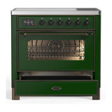ILVE UMIB36NR3EGB Majestic III 36 inch Induction Range with 6 Elements, 3.5 cu. ft. Total Oven Capacity (Triple Glass Door, Emerald Green, Burnished)
