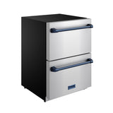 24 Inch Undercounter Built-in or Freestanding Drawer Refrigerator - Stainless Steel/blue  Gordon Ramsay Series