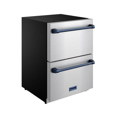 24 Inch Undercounter Built-in or Freestanding Drawer Refrigerator - Stainless Steel/blue  Gordon Ramsay Series