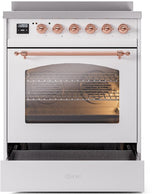 Nostalgie II 30 Inch Electric Freestanding Range in White with Copper Trim