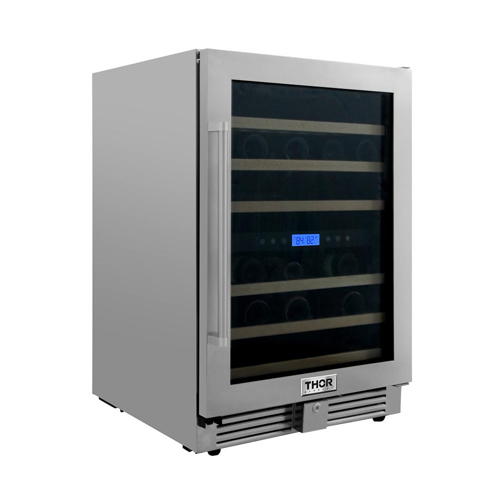 24 Inch Dual Zone Indoor/outdoor Wine Cooler, 46 Wine Bottle Capacity