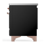 ILVE UMDIB40QNR3BKP Majestic III 40 inch Induction Range with 6 Elements, 3.82 cu. ft. Total Oven Capacity (Solid Door, Glossy Black, Copper)
