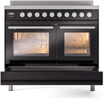 Professional Plus II 40 Inch Electric Freestanding Range in Glossy Black with Trim