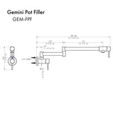 ZLINE Gemini Pot Filler in Polished Gold (GEM-FPF-PG)