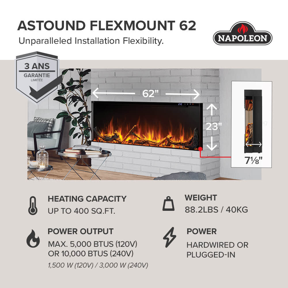 Astound? 62 FlexMount Electric Fireplace