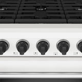 36 Inch Professional Gas Range In White