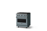 30"W. Sealed Burner Gas Range (Finish: November Sky, Trim: Polished Chrome, Fuel: Natural Gas)