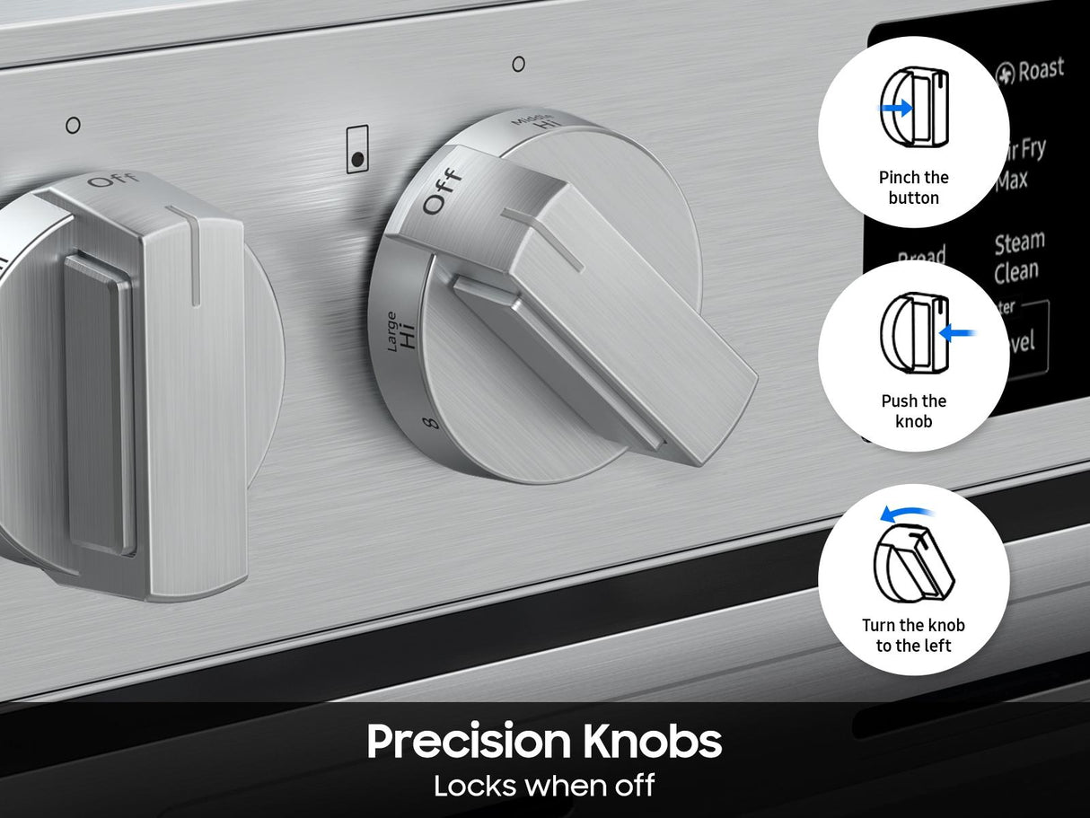 Bespoke Smart Slide-in Electric Range Pro Style Design  Air Fry Max  Precision Knobs
