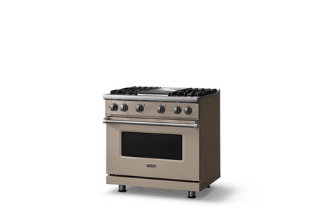 36"W. Sealed Burner Gas Range (Burner: 4g, Finish: Nantucket, Trim: Polished Chrome, Fuel: Natural Gas)