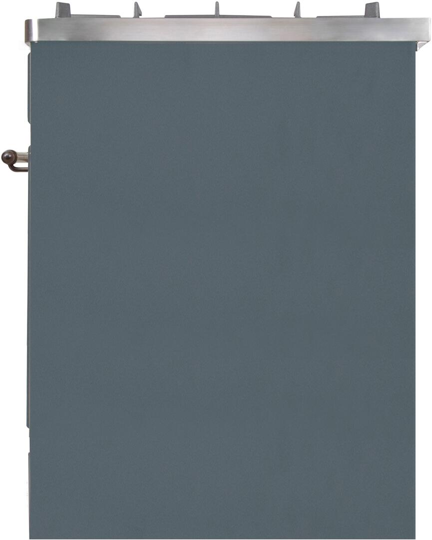 Majestic II 30 Inch Dual Fuel Liquid Propane Freestanding Range in Blue Grey with Bronze Trim