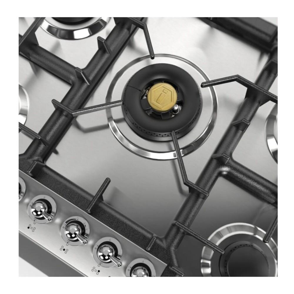 ILVE UHCPT75NSSCLP Nostalgie II 30 inch Built-In Gas Cooktop with 5 Burners, in Stainless Steel (Liquid Propane, Chrome)