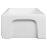 ZLINE 24 in. Venice Farmhouse Apron Front Reversible Single Bowl Fireclay Kitchen Sink with Bottom Grid in White Matte (FRC5120-WM-24)