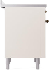 Nostalgie II 36 Inch Electric Freestanding Range in Antique White with Bronze Trim