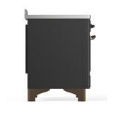 ILVE UMIB48QNR3MGB Majestic III 48 inch Induction Range with 6 Elements, 5.02 cu. ft. Total Oven Capacity (Solid Door, Graphite Matte, Burnished)
