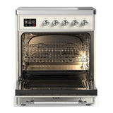 ILVE UMIB30NR3AWC Majestic III 30 inch Induction Range with 4 Elements, 4 cu. ft. Oven Capacity (Triple Glass Door, Antique White, Chrome)