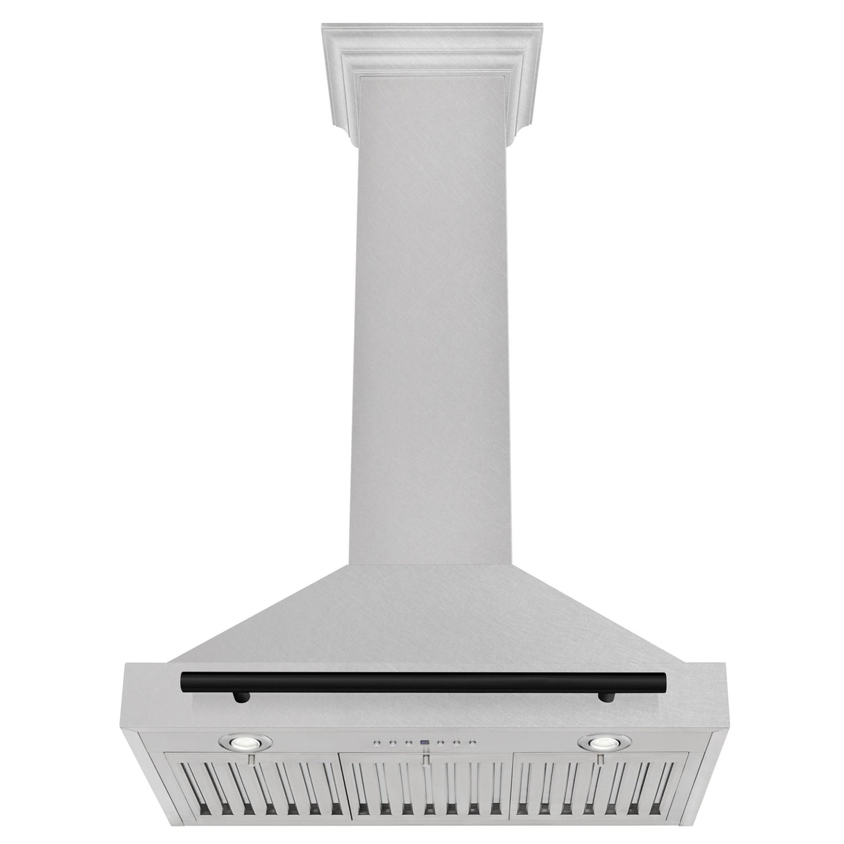 ZLINE 30 in. Autograph Edition Convertible Fingerprint Resistant DuraSnow Stainless Steel Range Hood with Champagne Bronze Handle (KB4SNZ-30-CB) [Color: Matte Black Accents]