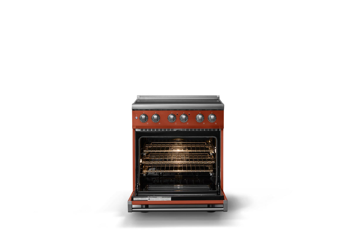 30"W. Induction Range (Finish: Spiced Cider, Trim: Polished Chrome)
