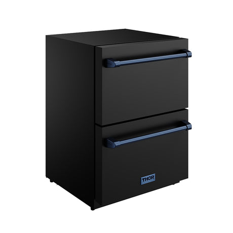 24 Inch Undercounter Built-in / Freestanding Drawer Freezer - Black/blue  Gordon Ramsay Series