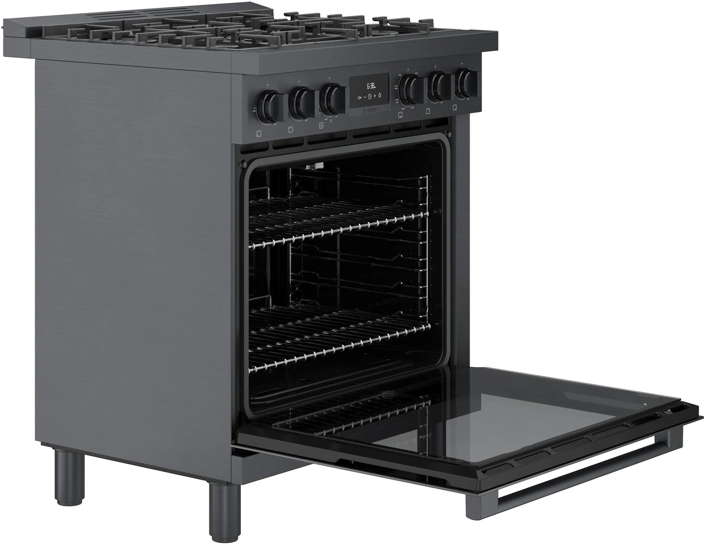 800 Series Dual Fuel Freestanding Range 30" Black Stainless Steel