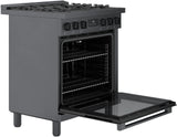 800 Series Dual Fuel Freestanding Range 30" Black Stainless Steel
