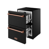 24 Inch Undercounter Built-in or Freestanding Drawer Refrigerator - Black/rose Gold  Gordon Ramsay Series