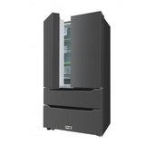 Thor Kitchen - 22.5 Cu. Ft. 4-door French Door Refrigerator With Recessed Handle In Black Stainless Steel, Counter Depth