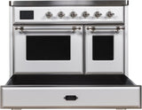 Majestic II 40 Inch Electric Freestanding Range in White with Chrome Trim