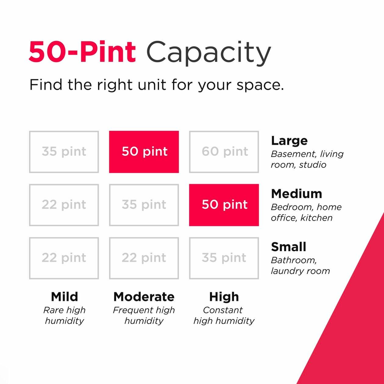 50 Pint Built-In Pump Dehumidifier