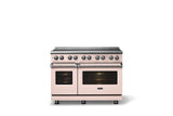 48"W. Induction Range (Finish: Blush, Trim: Polished Chrome)