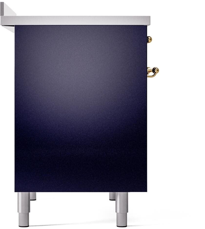 Nostalgie II 40 Inch Electric Freestanding Range in Blue with Brass Trim