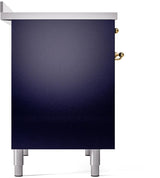 Nostalgie II 40 Inch Electric Freestanding Range in Blue with Brass Trim