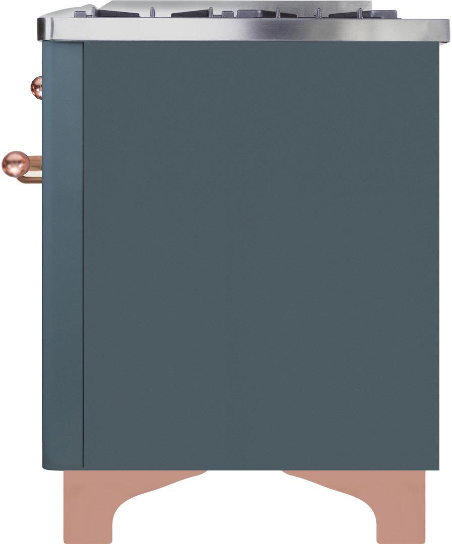 Majestic II 40 Inch Dual Fuel Liquid Propane Freestanding Range in Blue Grey with Copper Trim