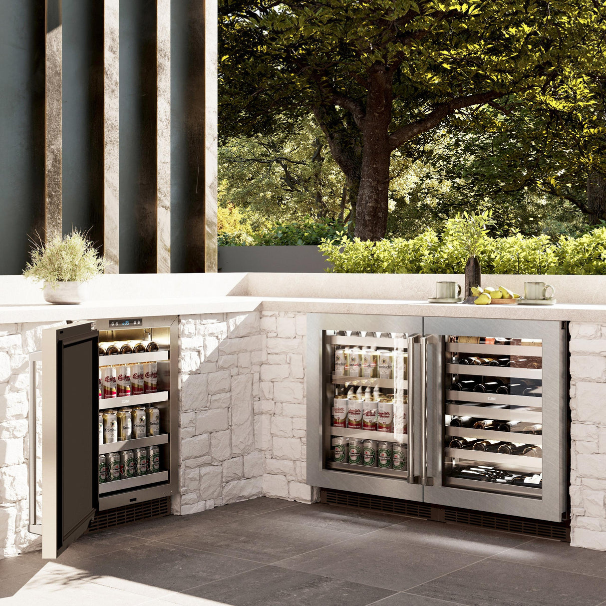 ZLINE 24 in. Touchstone Dual Zone 44 Bottle Wine Cooler With DuraSnow' Stainless Steel Glass Door (RWDO-SN-24)