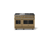 48"W. Dual Fuel Range (Burner: 6g, Finish: Golden Hour, Trim: Brushed Brass, Fuel: Natural Gas)