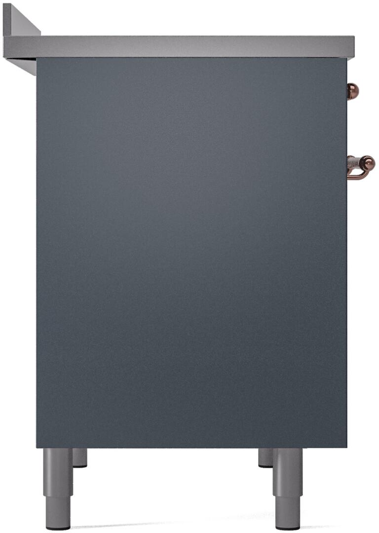 Nostalgie II 40 Inch Electric Freestanding Range in Blue Grey with Copper Trim