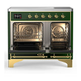 ILVE UMDIB40NR3EGG Majestic III 40 inch Induction Range with 6 Elements, 3.82 cu. ft. Total Oven Capacity (Triple Glass Door, Emerald Green, Brass)