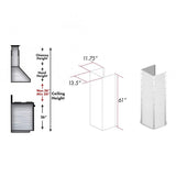 ZLINE 61" DuraSnow Stainless Steel Extended Chimney and Crown (655-4SSSS-36-304-E)