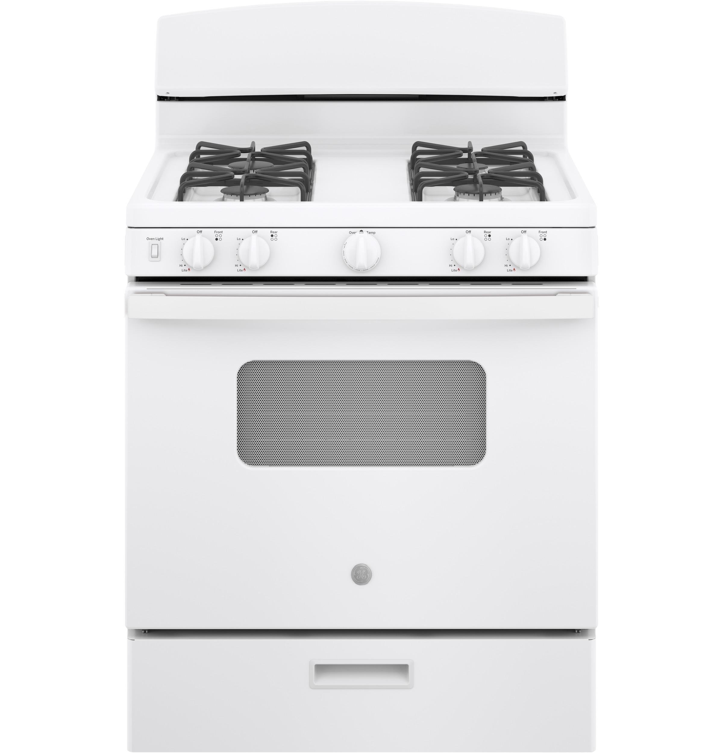 GE® 30" Free-Standing Front Control Gas Range
