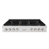 ZLINE 48 in. Paramount Gas Rangetop with 8 Burners and Porcelain Cooktop in DuraSnow' Stainless Steel (SRTS-48)