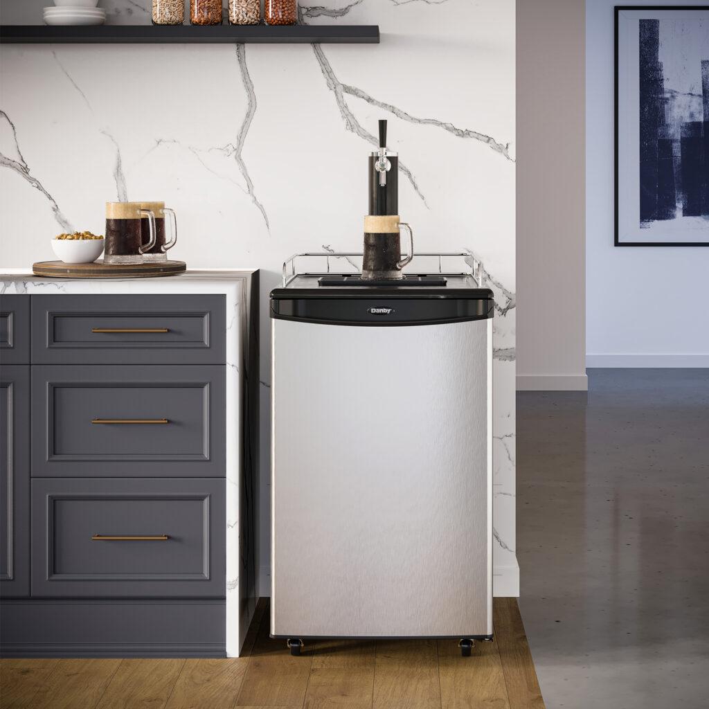 Danby 5.4 cu. ft. Single Tap Keg Cooler in Stainless Steel Look