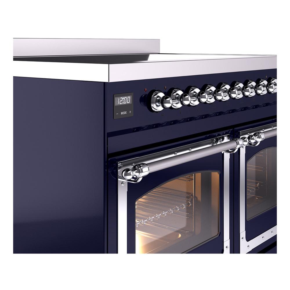 ILVE UNDI406NMPMBC Nostalgie II Noblesse 40 inch Induction Range (Triple Glass Door, Midnight Blue, Chrome)