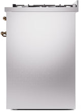 Nostalgie II 30 Inch Dual Fuel Liquid Propane Freestanding Range in Stainless Steel with Bronze Trim