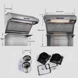 Forno Savona 36-Inch Wall Mount Range Hood, Hybrid Filters, Backsplash Included