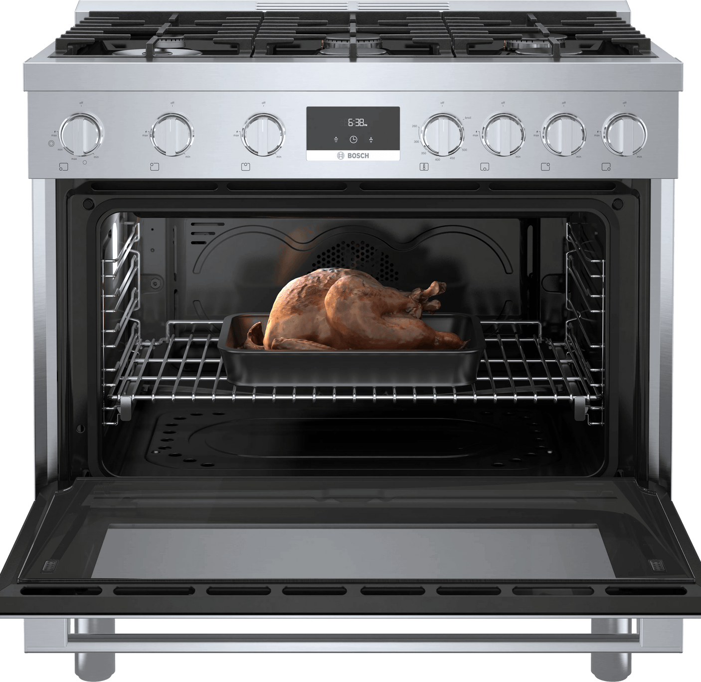 800 Series Dual Fuel Freestanding Range 36" Stainless Steel