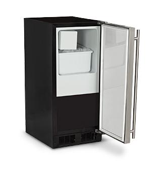 Marvel 15" Crescent Ice Machine - Solid Panel Overlay Ready Door - Left Hinge