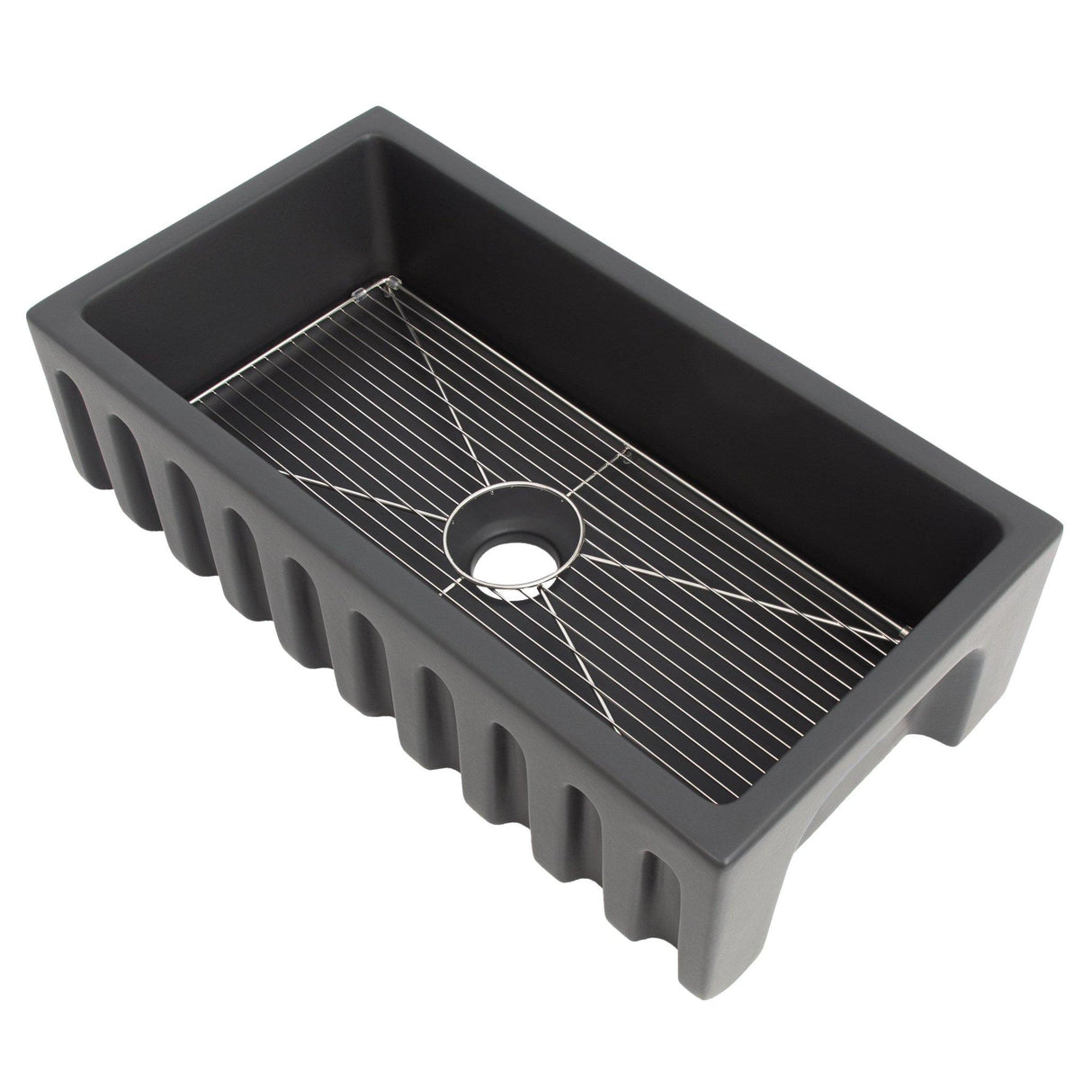 ZLINE 36" Venice Farmhouse Reversible Fireclay Sink (FRC5122) [Color: White Gloss]
